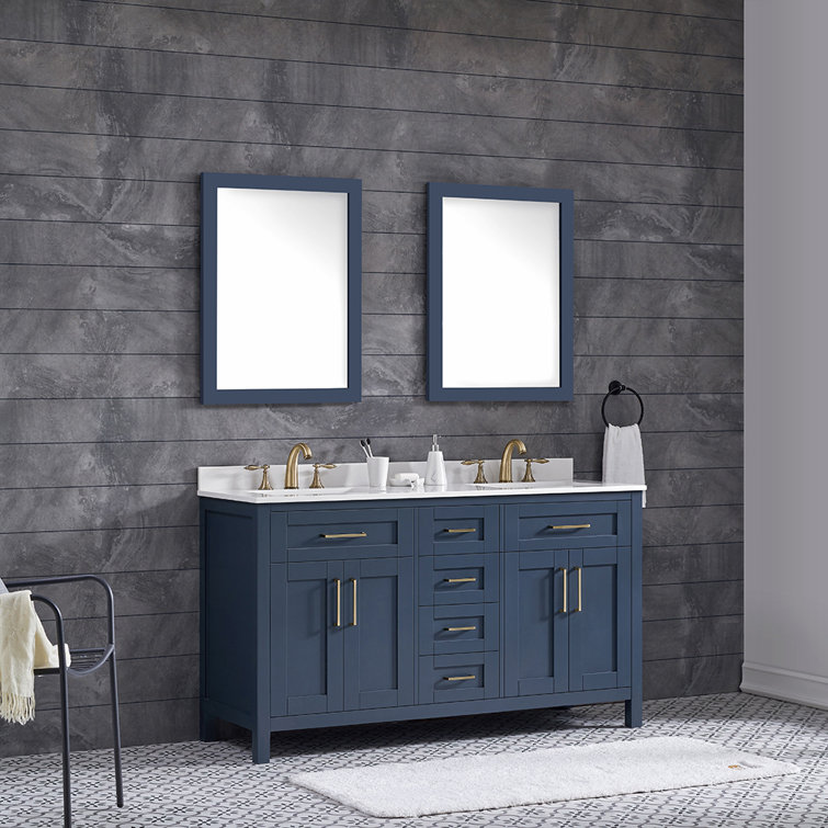 Latitude Run® Dantavious 60" Double Bathroom Vanity Set with Mirror
